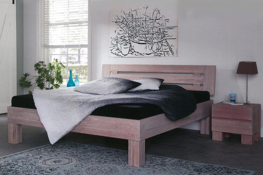 Forest Premium 2- persoons NIET DEELBARE massief eiken houten hooglaag bedden. 140, 160, 180 en 200 breed.